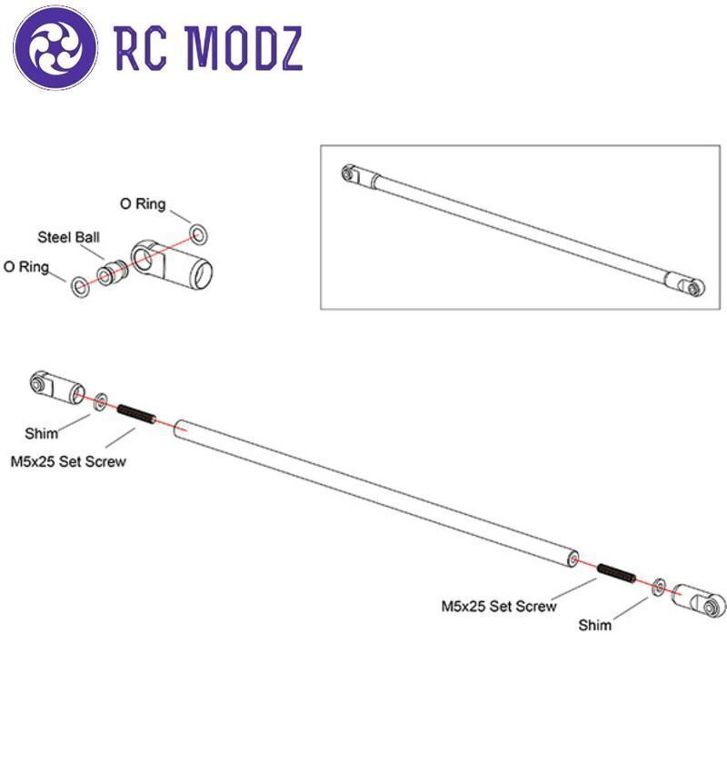 Hot Racing ANN14RN01 Arrma 1/7 1/8 6S BLX Aluminum Upper Chassis Brace Rod Ends