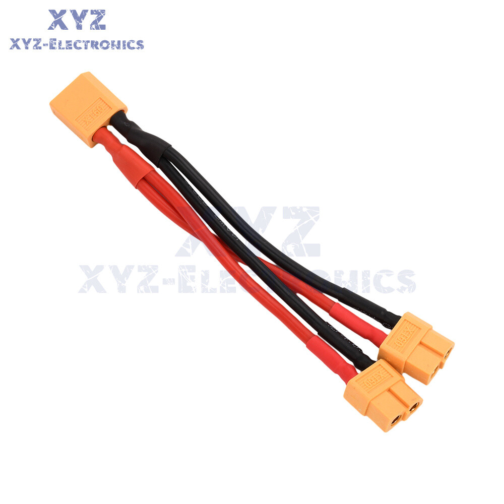 1pc XT60 Male/Female Cable Parallel Battery Connector 14AWG Silicone Wire for RC