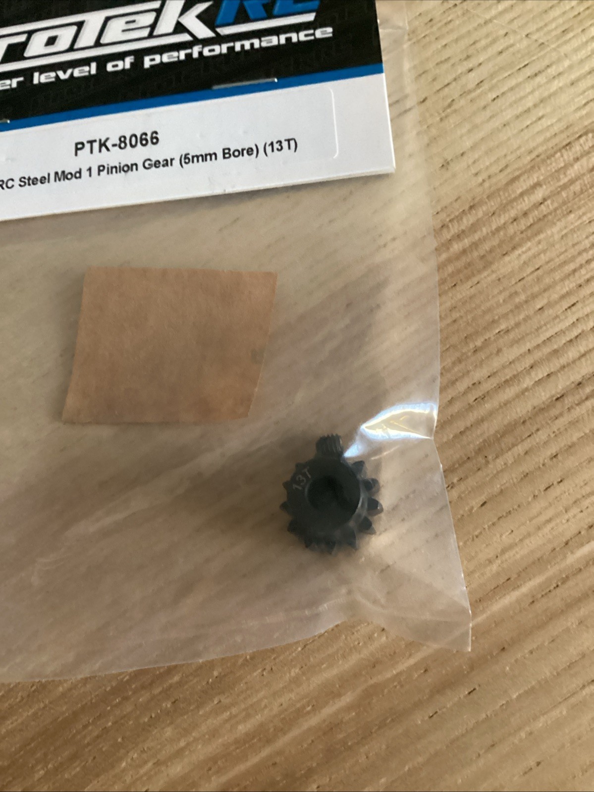 ProTek RC Steel Mod 1 — 13T Pinion Gear (5mm Bore) – New / Sealed W/ Set Screw