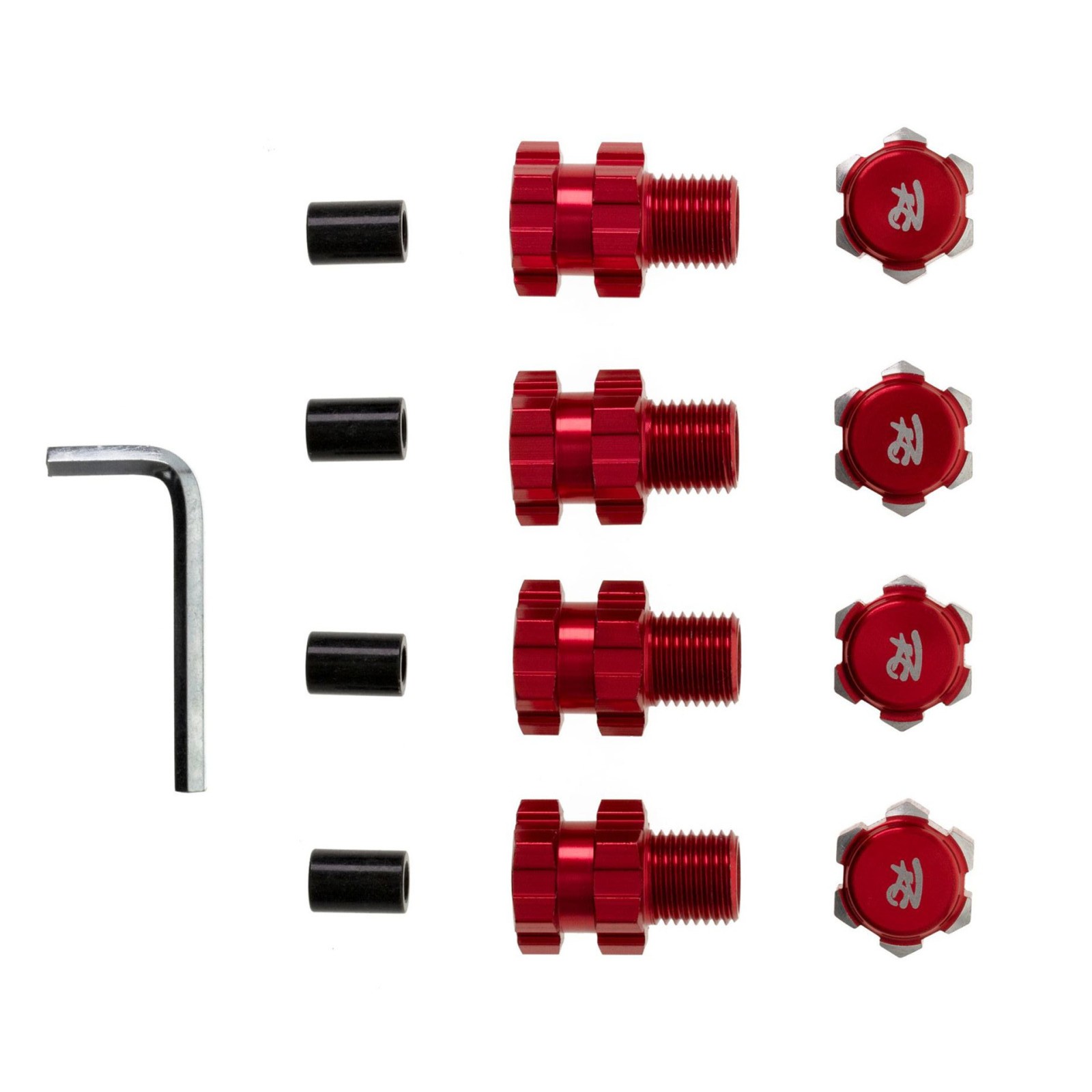 4Pcs Red 17mm Wheel Hex Hub Adapter 10mm Extension For Traxxas Maxx 1/10 RC Car-