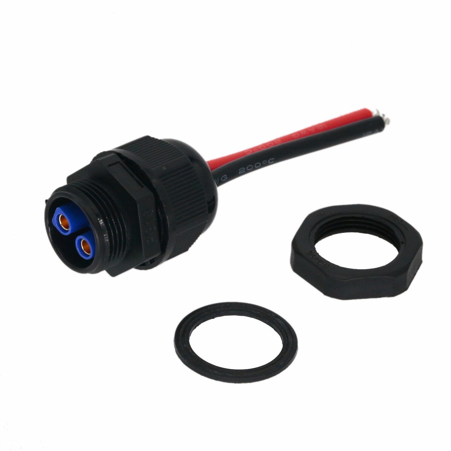 PG16 threaded waterproof Panel Mount + EC3 Female 12awg 15cm wire DIY Tinned end