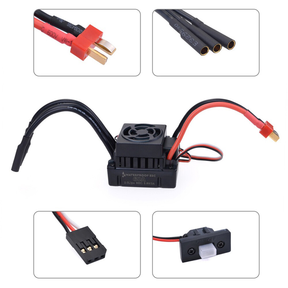 3650 2300KV 3100KV 3900KV Brushless Motor 60A ESC for Tamiya Traxxas 1/10 RC Car