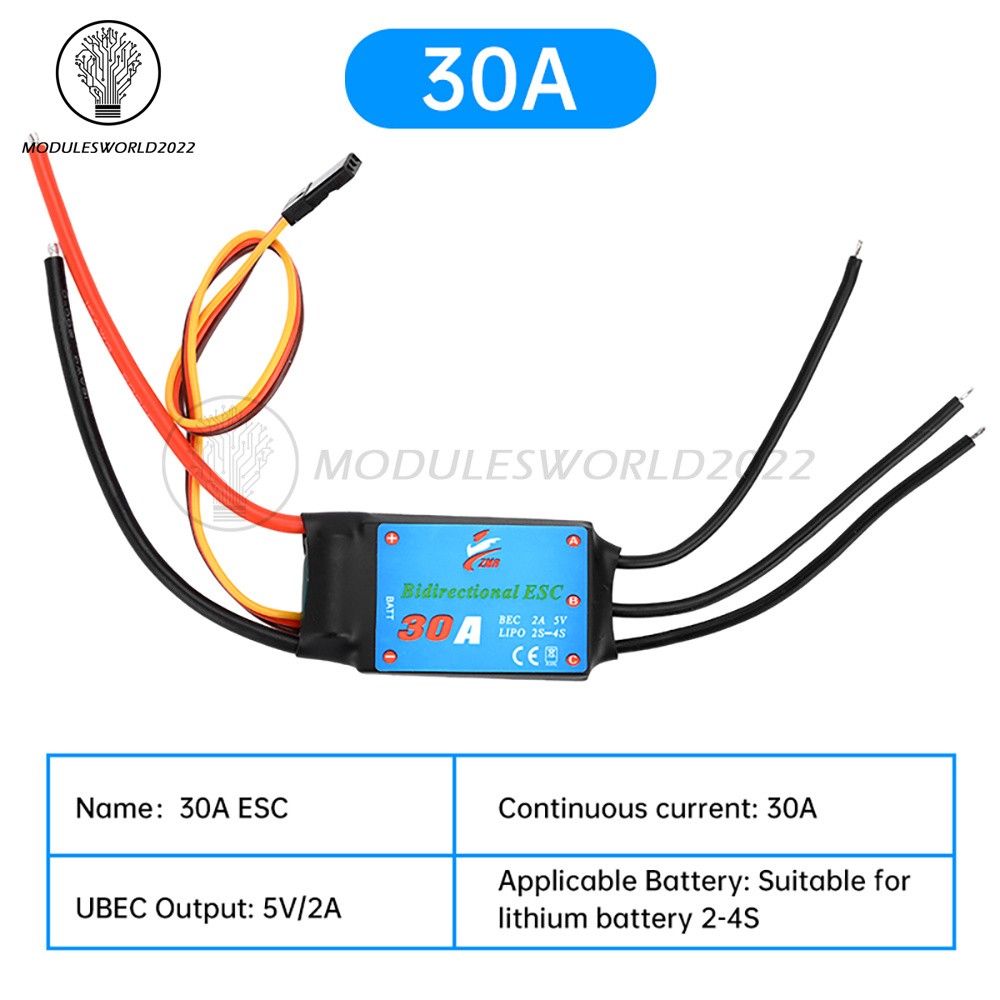 20A/30A/40A/50A Bidirectional Brushless ESC for Remote Control Ship Pneumatic