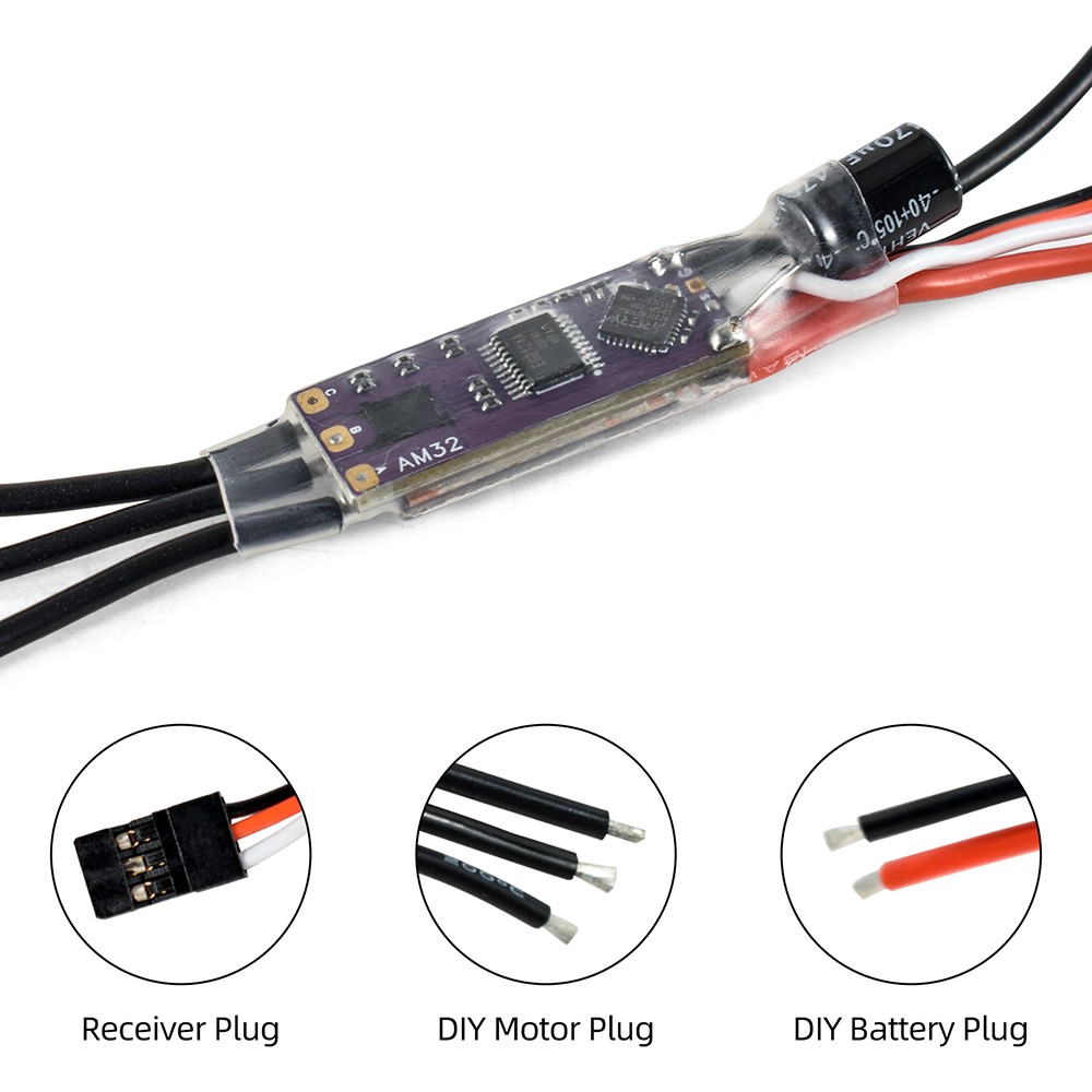 ​9IMOD AM32 Brushless ESC 80A 40A 30A Mini ESC for 1:10 1:18 1:24 RC Crawler Car