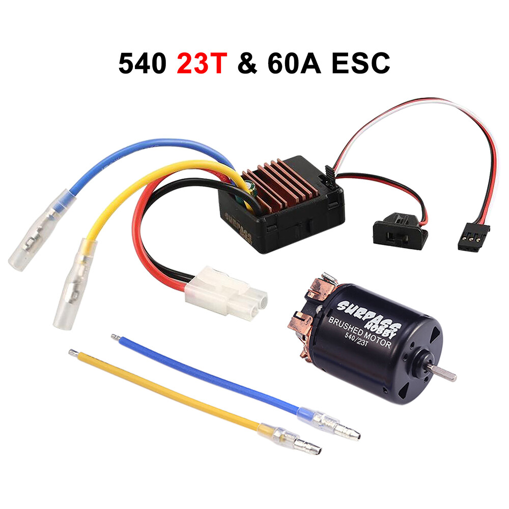 540 Brushed Motor 13T 17T 21T 23T 27T 35T 45T 55T 80T 60A ESC for 1/10 RC Car