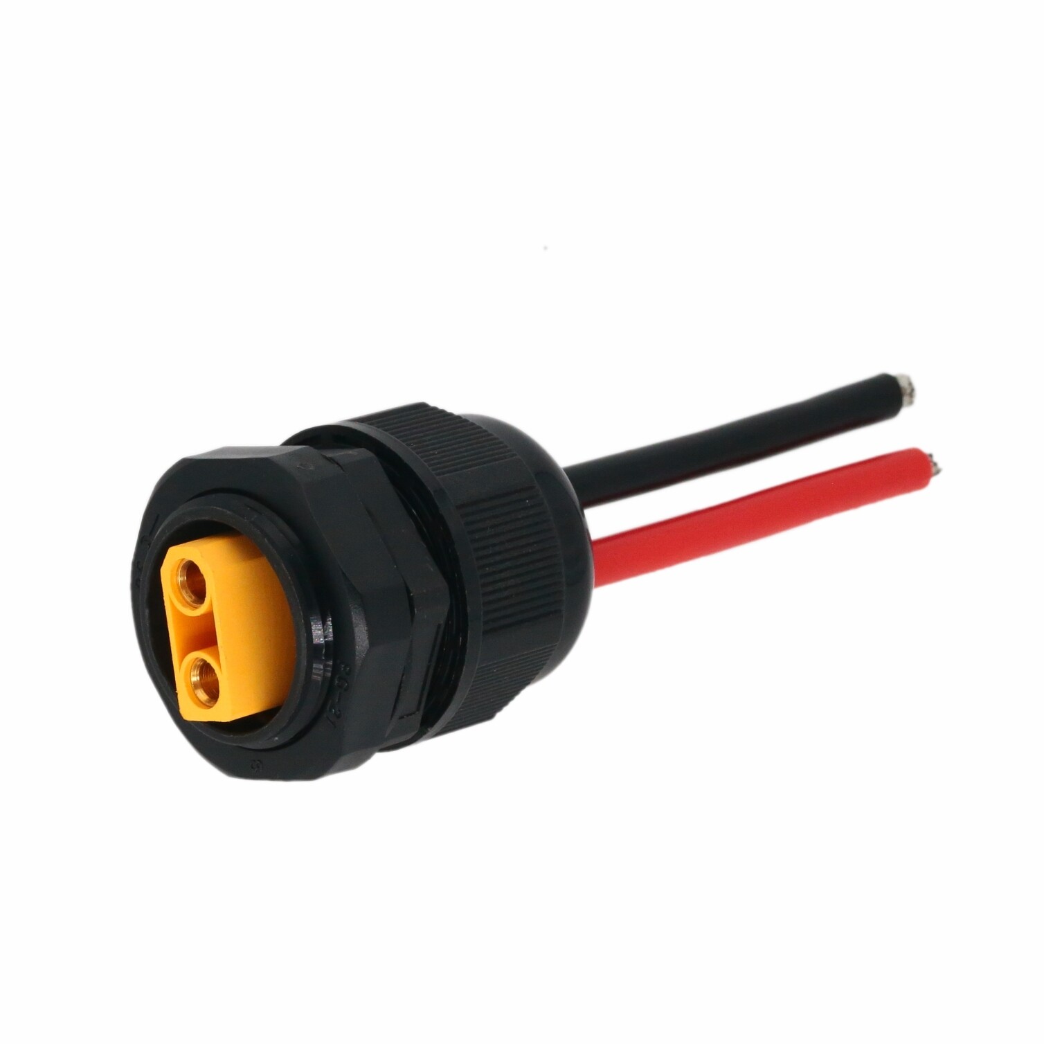 PG21 threaded waterproof Panel Mount + XT90 Female 10awg 6″ wire DIY Tinned end