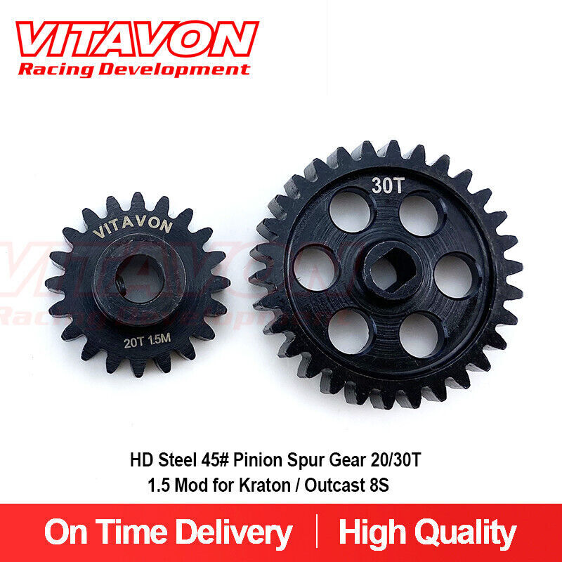VITAVON CNC 1.5 Mod Pinion Spur Gear 20/30T 25/30T 25/25T For Kraton Outcast 8S