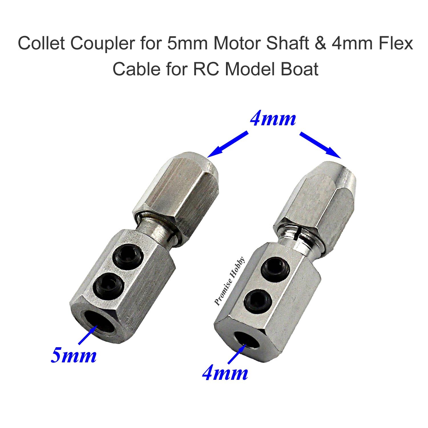 Coupler Collet for 5mm / 4mm Motor Shaft & 4mm Flex Cable RC Model Boat
