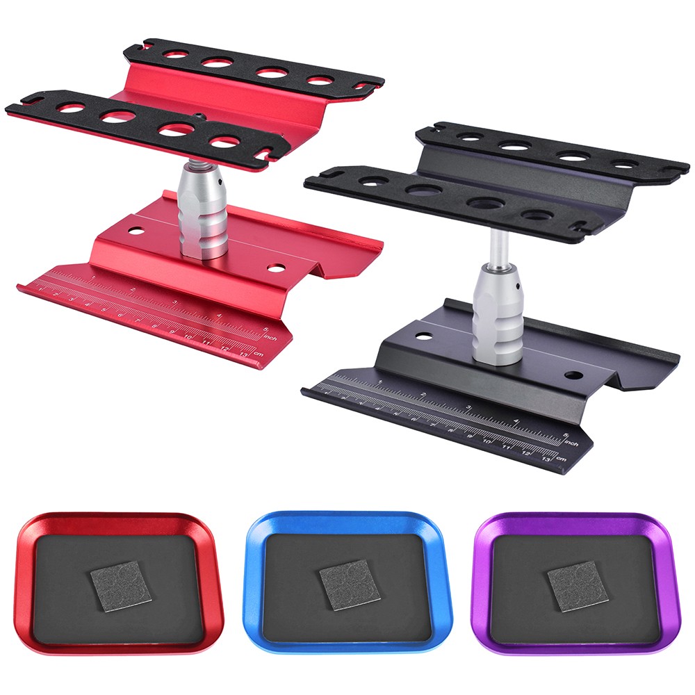 RC Car Work Stand Metal Repair Workstation w/ Magnetic Tray For 1:8 1:10 RC Car