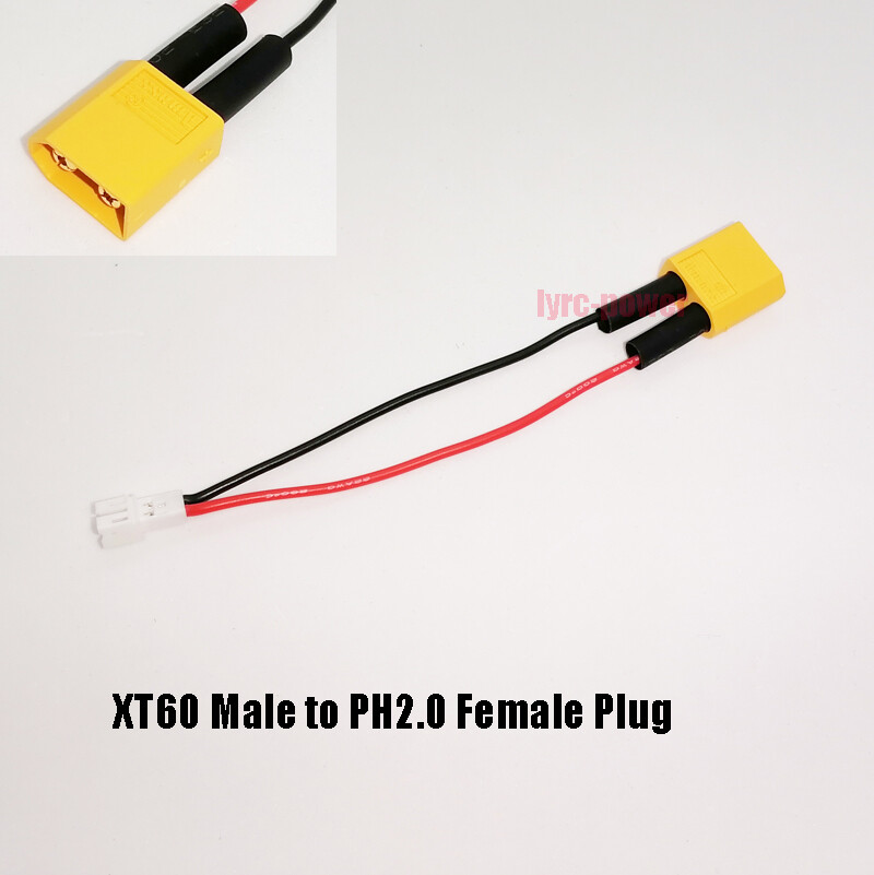 AMASS XT60 Plug to PH2.0 Male Female Connector 22AWG Cable for Toy Drone Battery