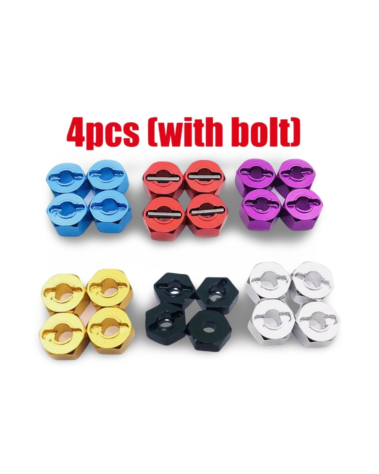 4PCS 12mm Aluminum Wheel Hex Adapter For 1/10 RC Cars
