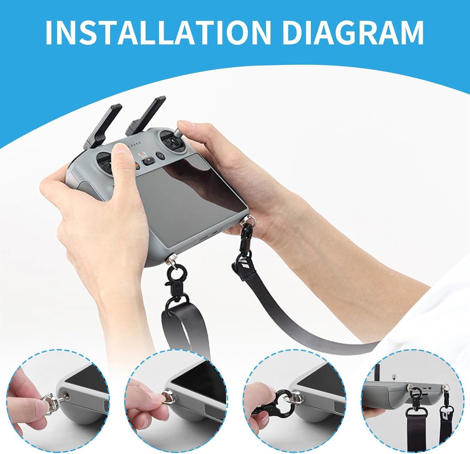 Drone Controller Neck Strap Lanyard for DJI RC Series Mini 4 Pro/Mini 3 Pro/Air3
