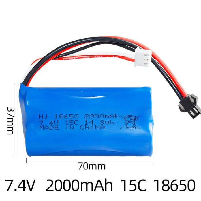7.4V 2000mAh Li-ion Battery for RC Car Boat Plane SM/T/JST/EL/5500/Mini Tamiya