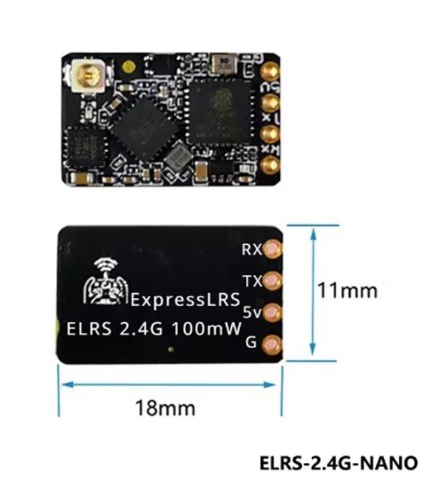 ExpressLRS ELRS BETAFPV Nano 2400 Rx Long Range Rx 12 Channels-Firmware V3.5.0