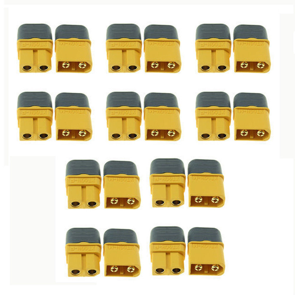 1-20 Pairs Amass XT60 Connectors Plugs Gold Plated UL XT60U XT60H Plug 60A