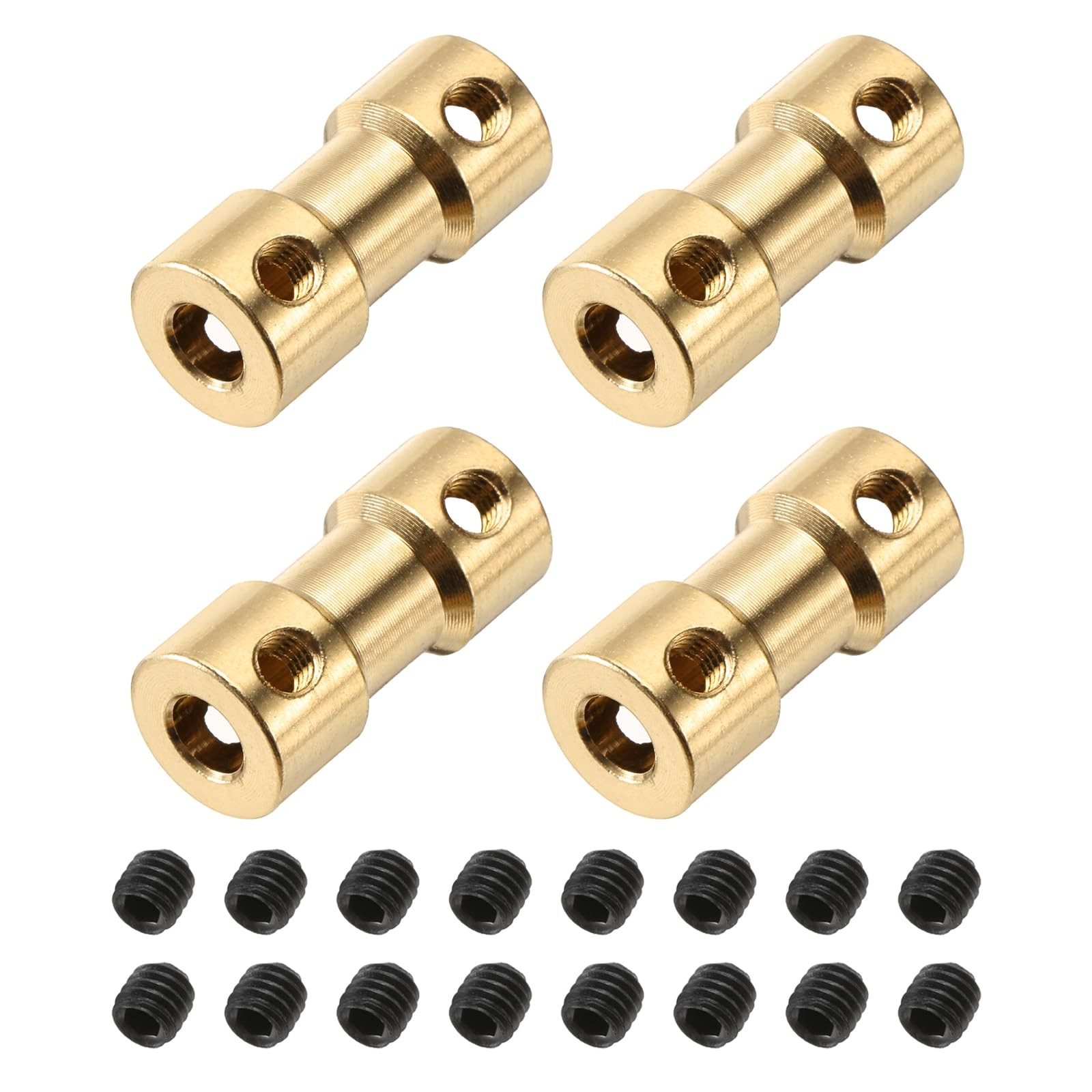 MECCANIXITY 4pcs 3mm to 4mm Brass Shaft Coupling Joint Connector with Screws …