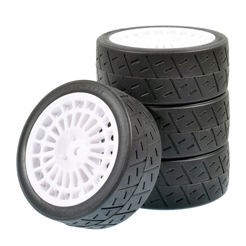 1/10 Onroad Touring Rc Car Wheels & Rubber Tires Set for Tamiya HSP HPI MST FW06