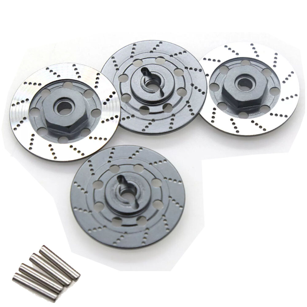 4PC 12mm Titanium 1/10 RC Drift Touring Car Hex Wheel Rim Brake Disc Caliper USA