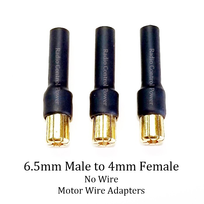 RCP Motor Wires 4mm to 6.5mm & 6.5mm-4mm female Brushless Motor NO WIRE Adapters