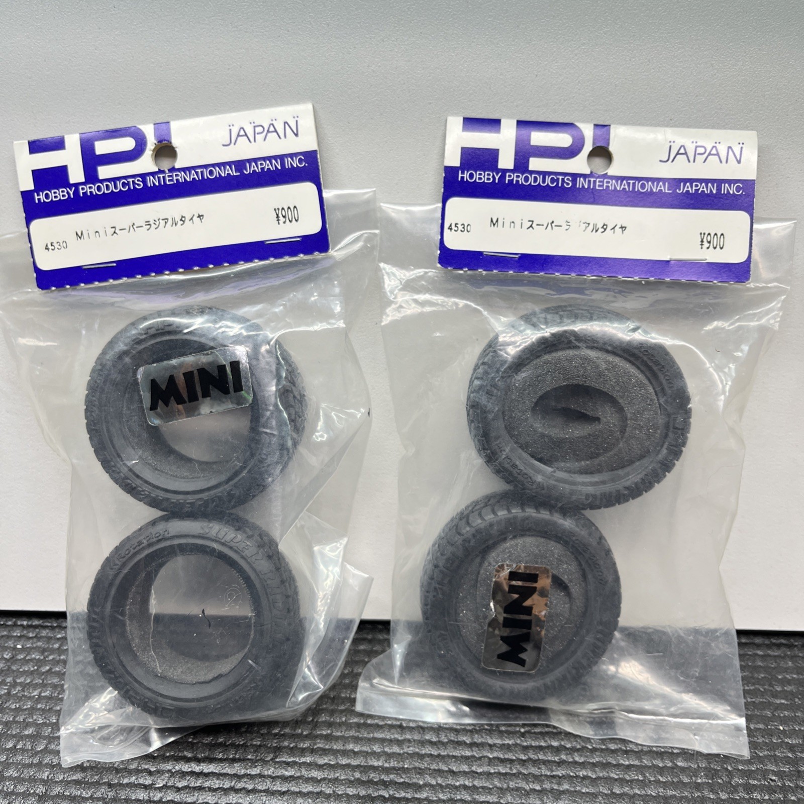 HPI 4530 Super Radial Tire Set HPI Mini RS4 Nitro Tamiya M-Chassis Vintage RC