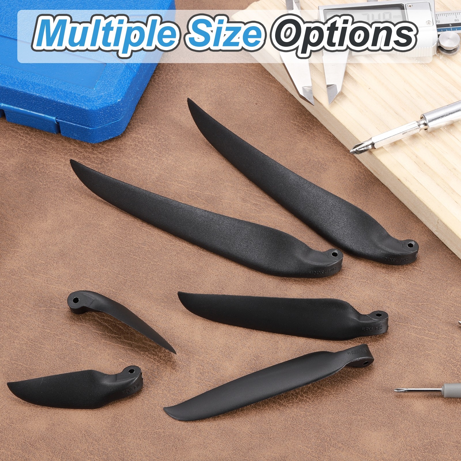 1 Pair Black RC Glider Propeller Replacement Prop Blades 6.5×3 Inch Propeller