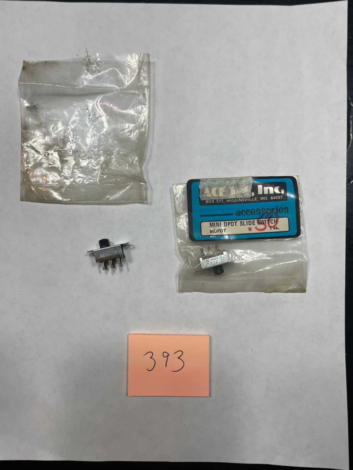 2 VINTAGE R/C AIRPLANE, ACE R/C INC. MINI DPDT SLIDE SWITCH #MDPDT