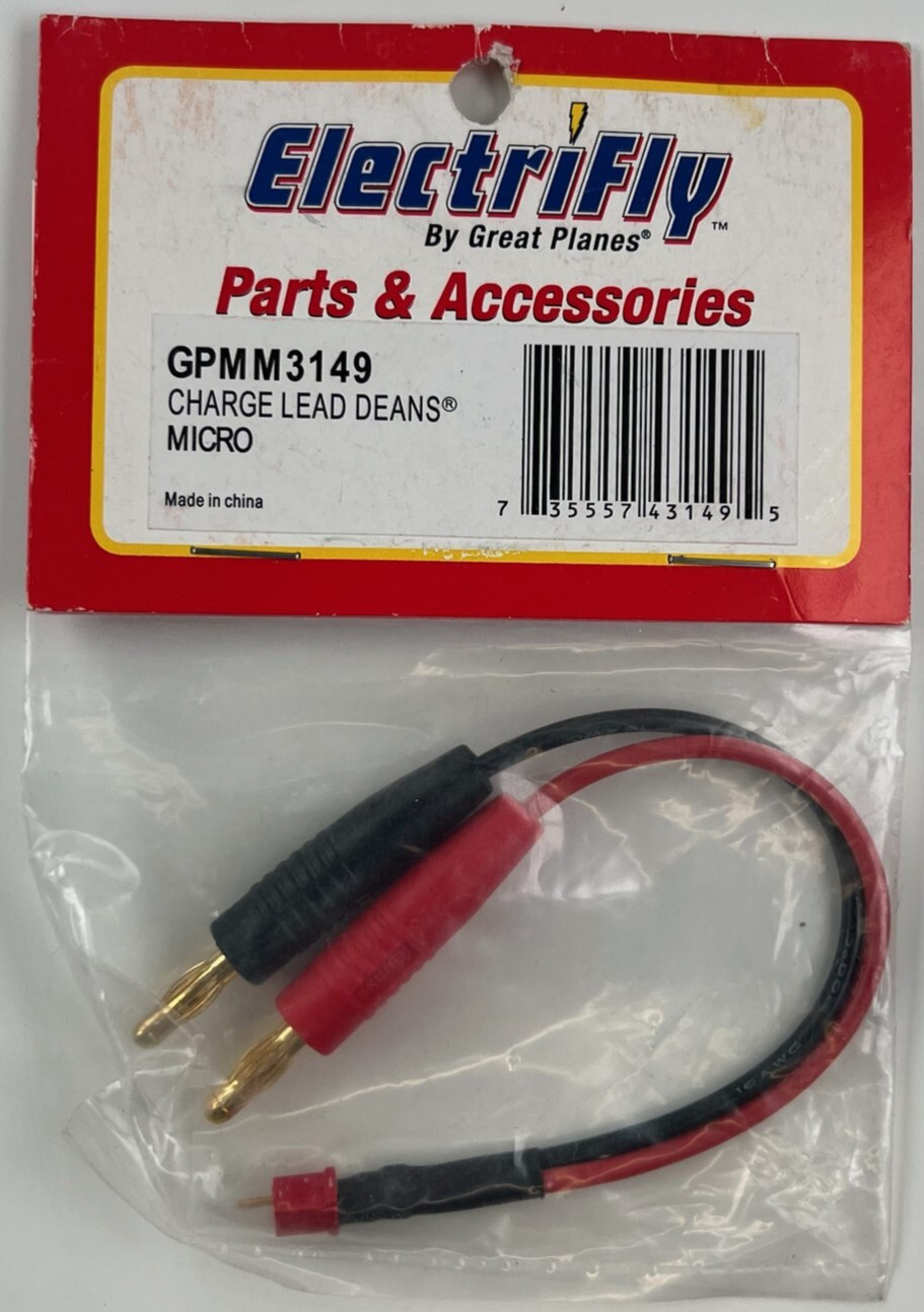 Great Planes GPMM3149 ElectriFly Mirco Charge Lead Deans New