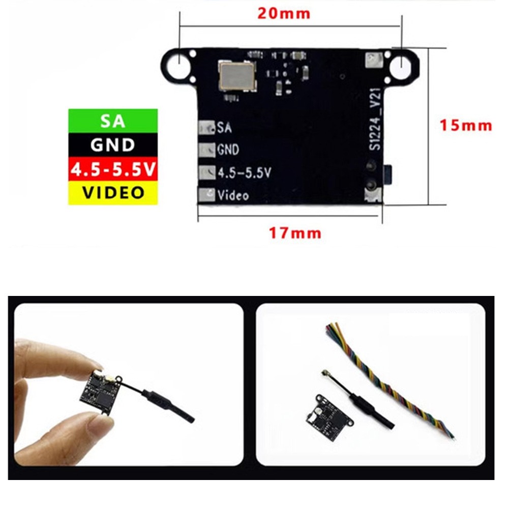 For FPV RC Drone 5.8G VTX 200mW 48CH Analog Video Transmitter Adjustable J6C5