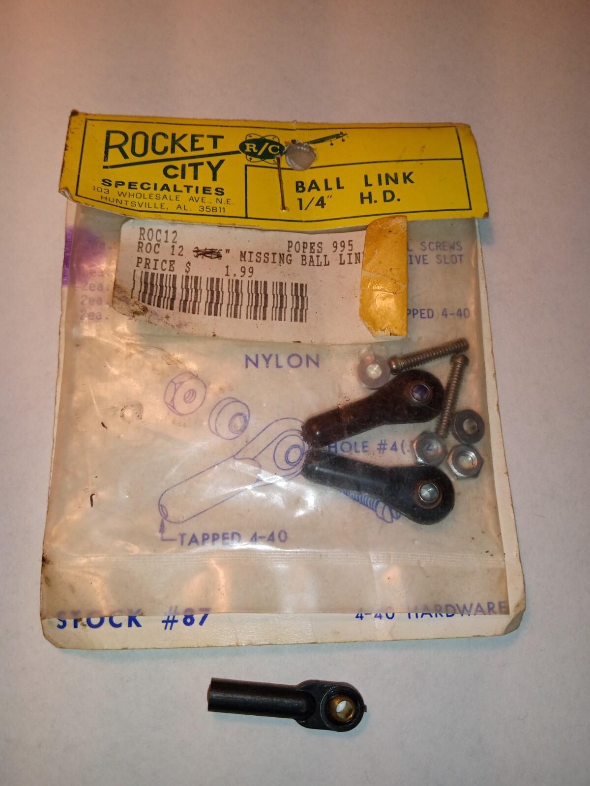 Vintage Rocket City RC Specialties #87A 1/4″ Ball Link H.D.
