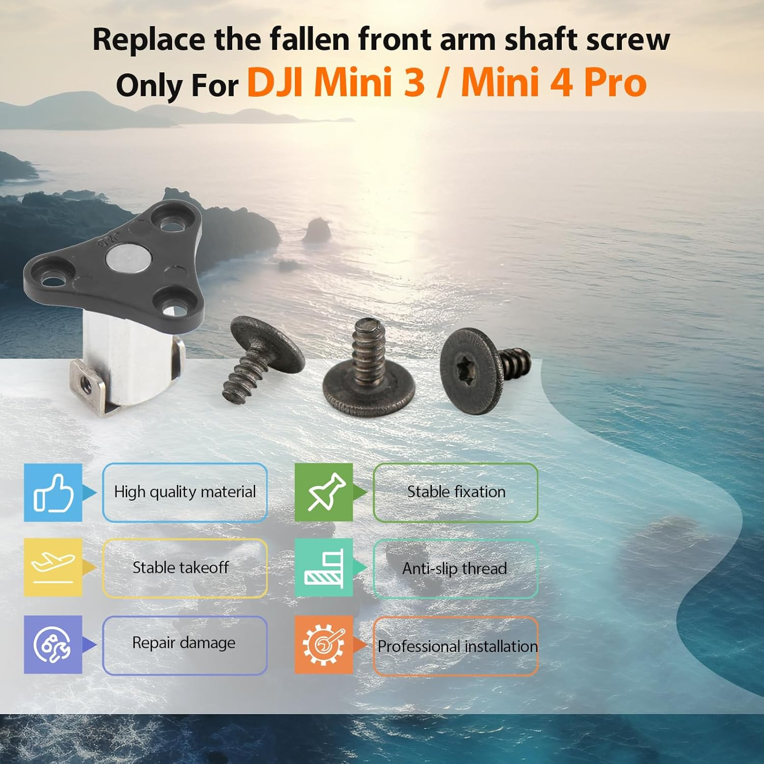 Front Arm Axis Replacement for DJI Mini 4 Pro/Mini 3 Front Arm Shaft Screws Arm