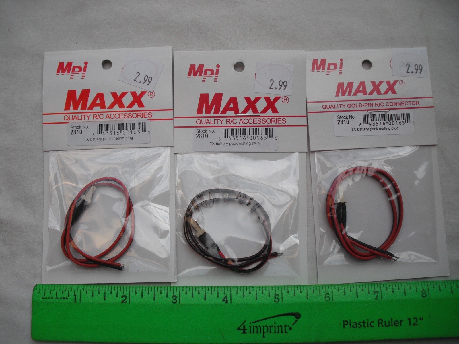 Lot of 3 Maxx Products Mpi 2810, TX Battery Pack Mating Plug, R/C Plane Airplane