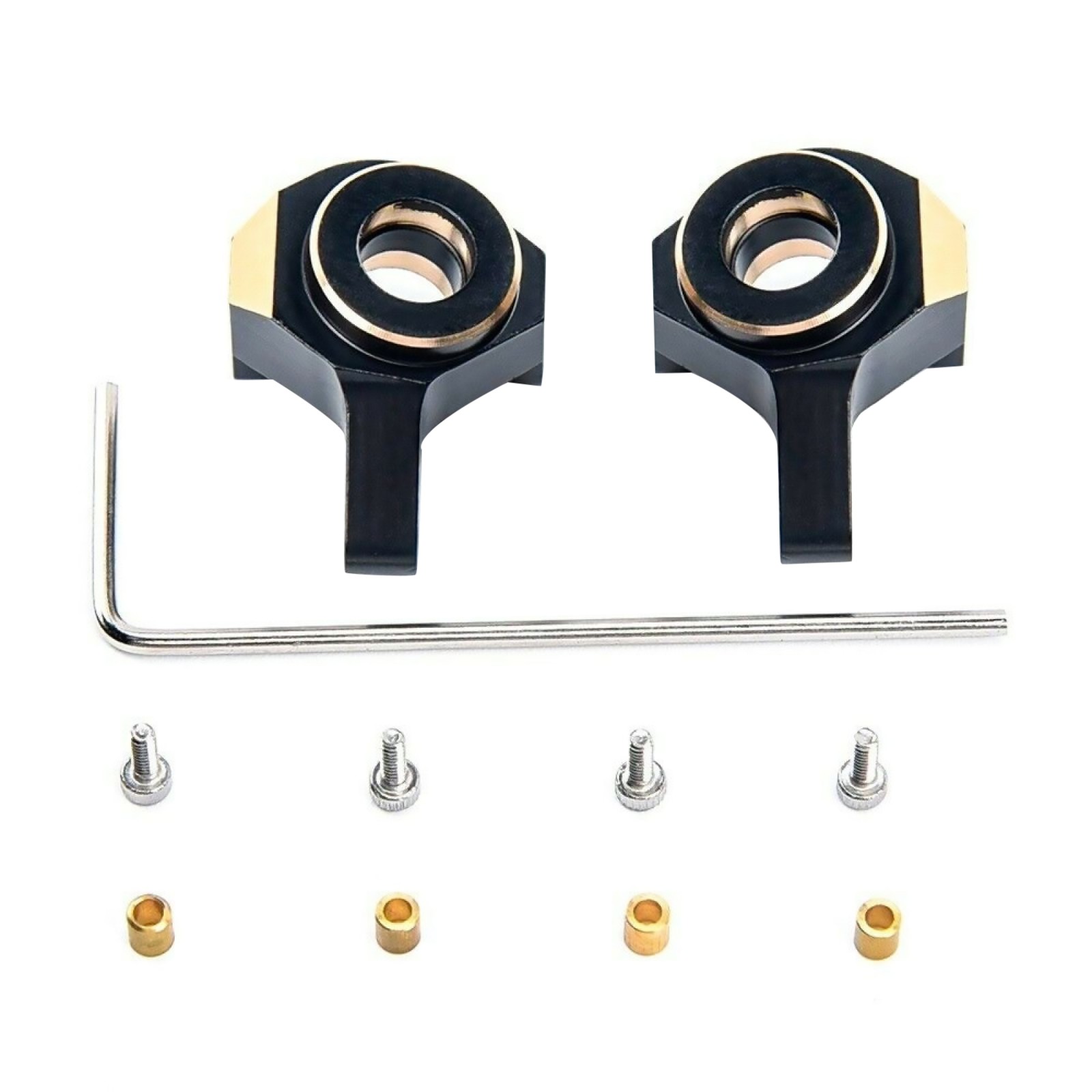 1Pair 1/24 RC Car Front Brass Steering Knuckle Set for Axial SCX24 Upgrade DIY b