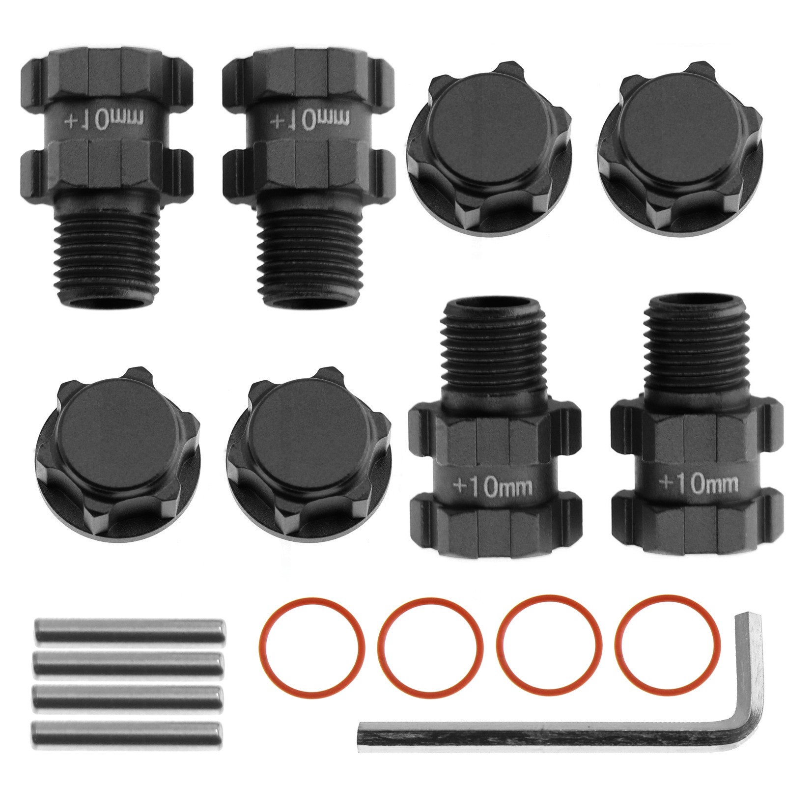 Black 14mm to 17mm Wheel Hex Hub Adapter For Senton 4X4 AR102667 (red) Rc Car