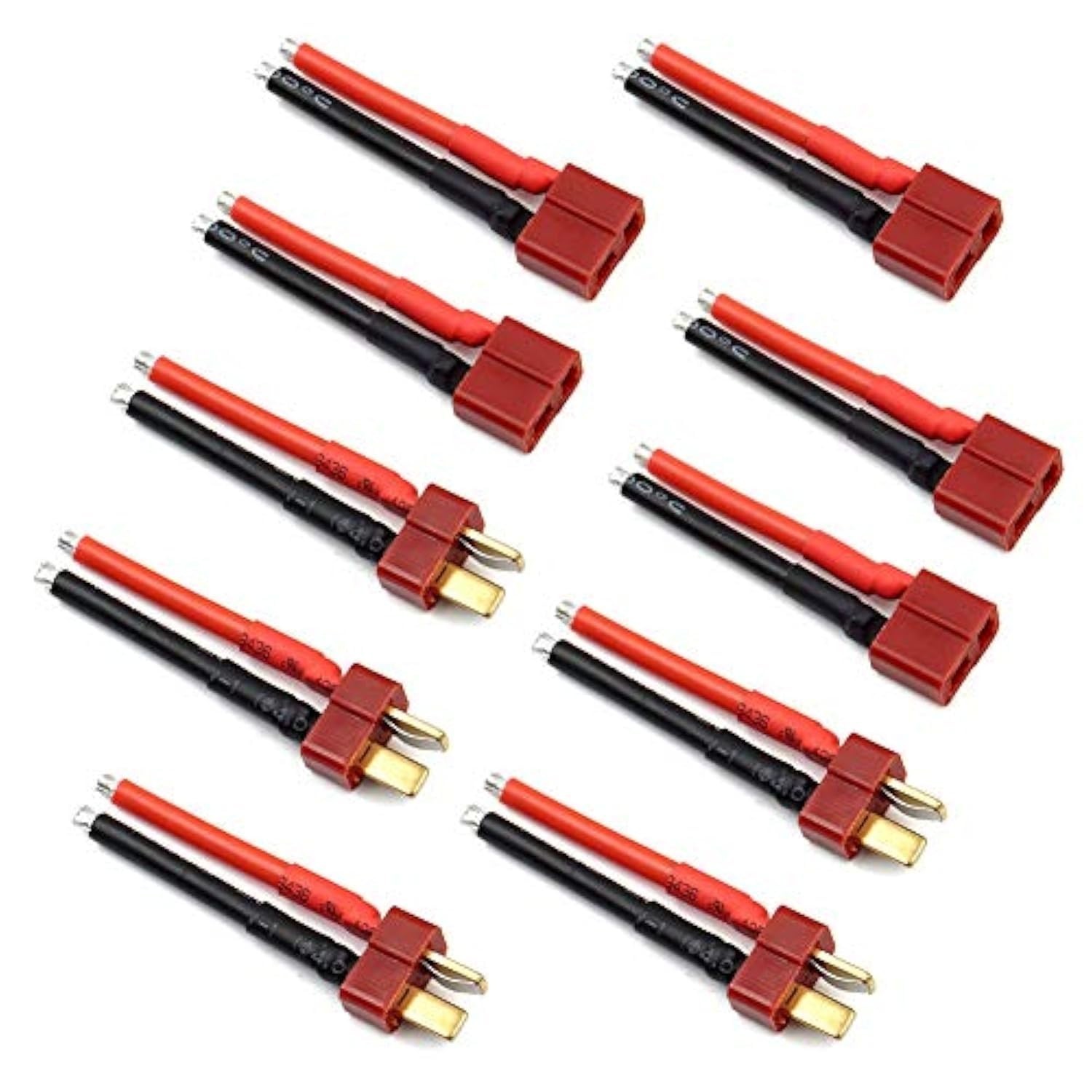 5 Pairs T Plug Connectors with 14AWG Silicone Wire – Ideal for Drones