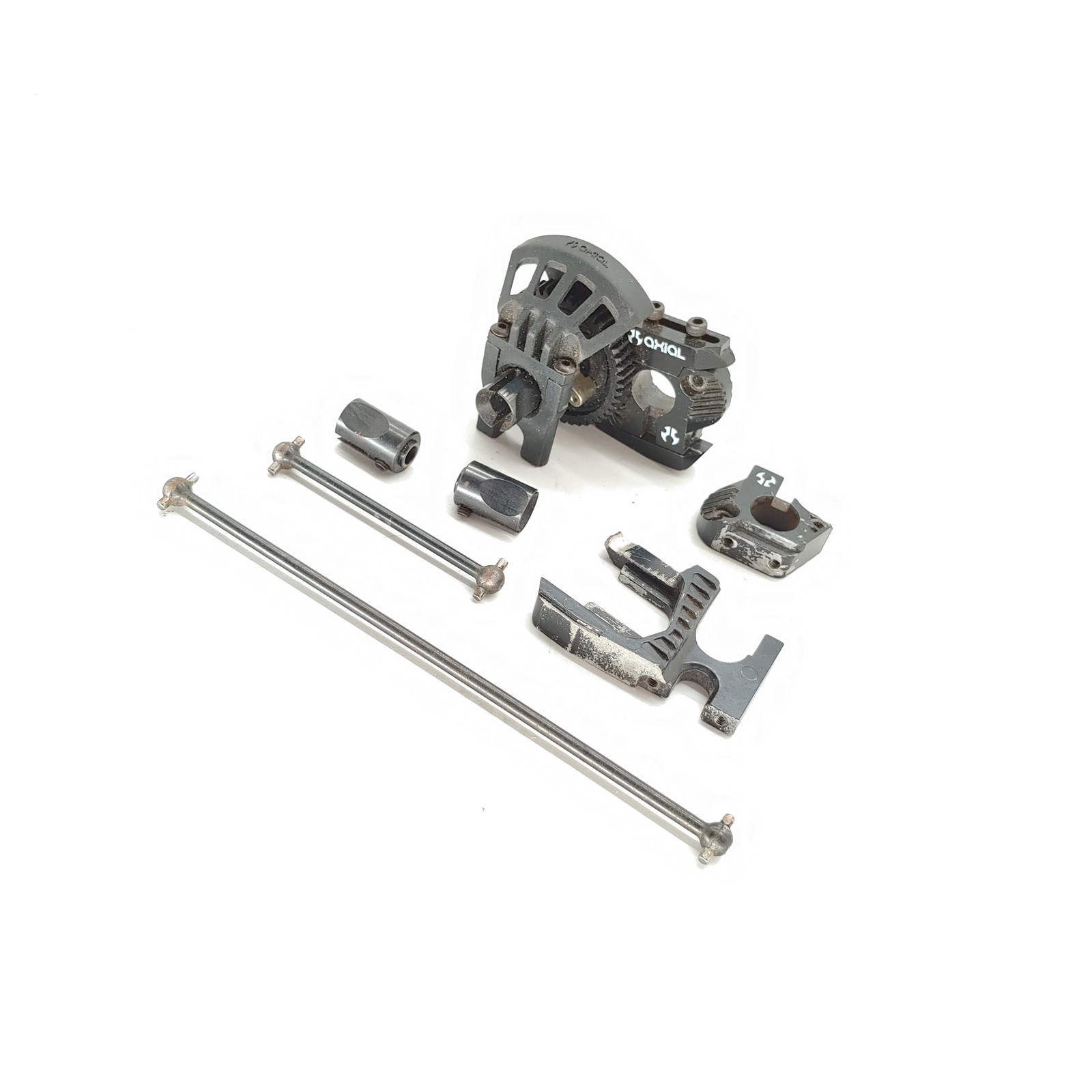 *RARE* AXIAL EXO TERRA CENTER DRIVE SPOOL / MOTOR MOUNT / DRIVESHAFT SET DIFF