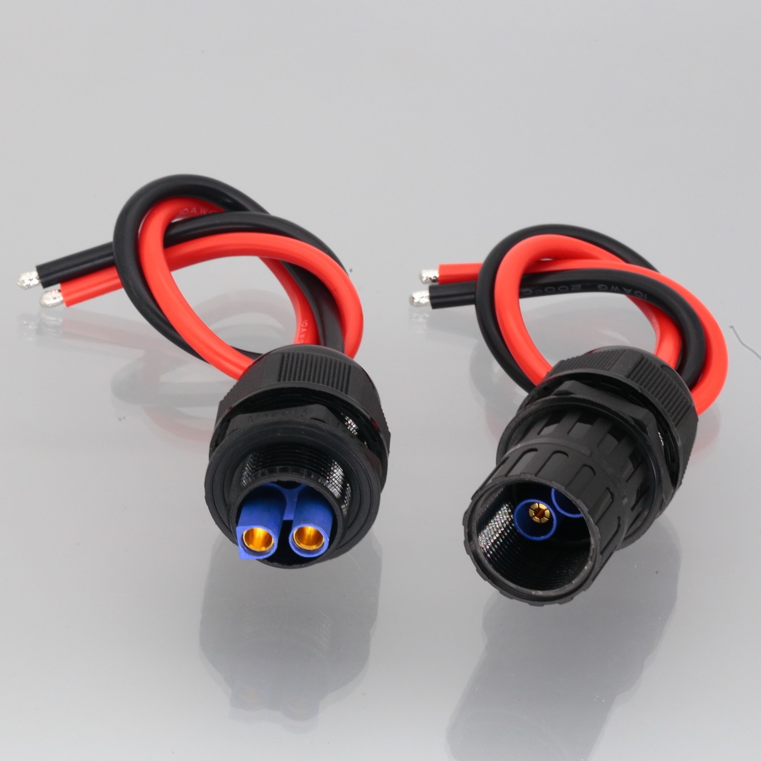 DIY EC5 Male to Female M25 Threaded IP68 Waterproof Connector 10awg 1+1FT Wire