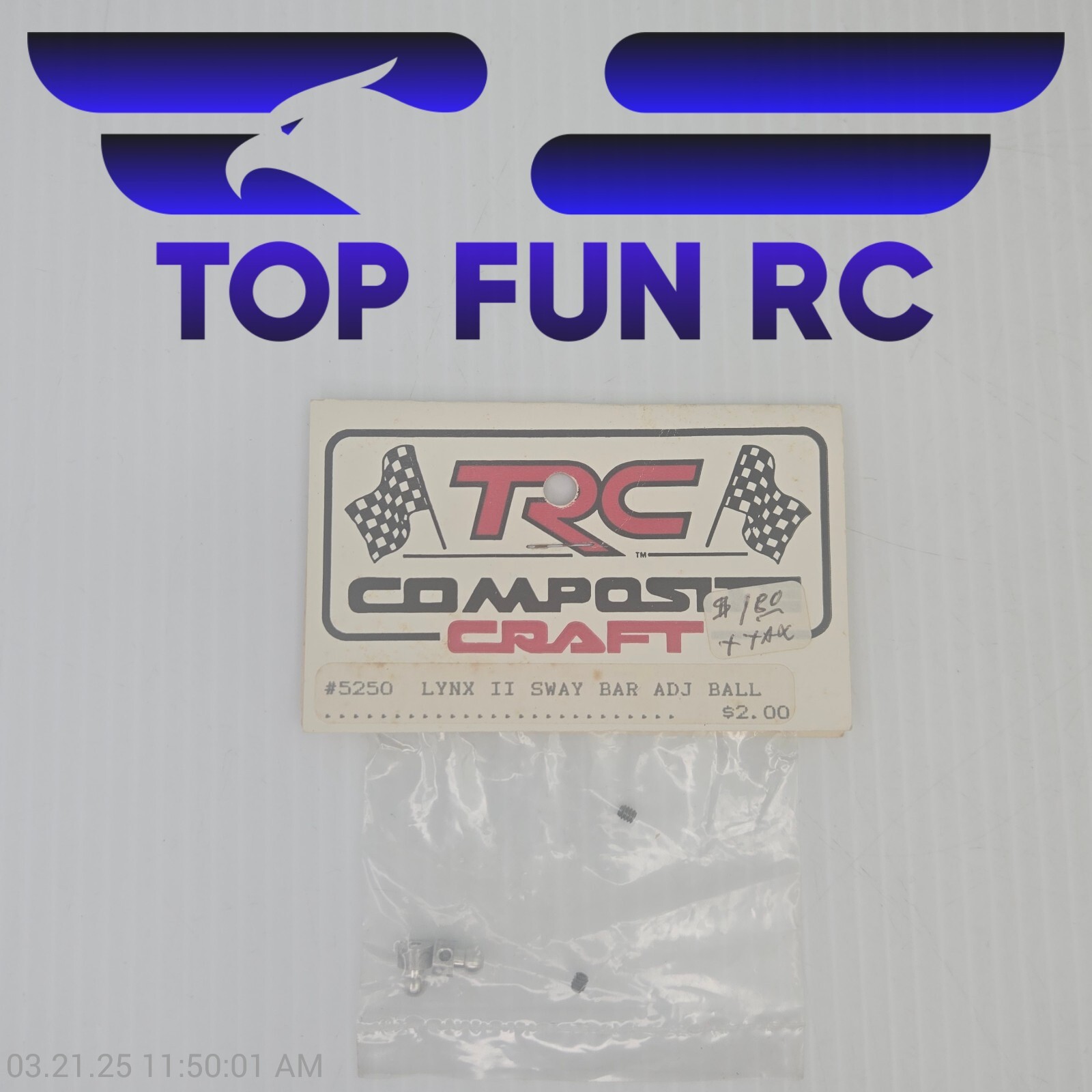 TRC Composite Craft Vintage RC Car Part # 5250 Lynx II Sway Bar Adjustable Ball