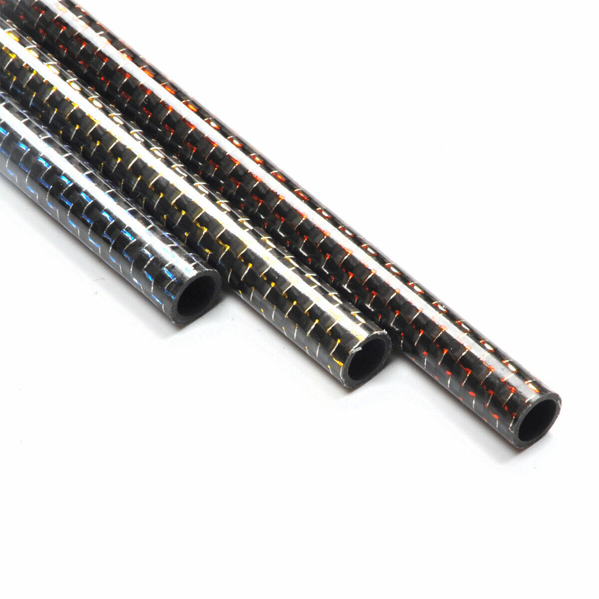 2X 500mm Long Golden Silk Colorful Carbon Fiber Tube OD 6-30MM Pipe For RC Plane