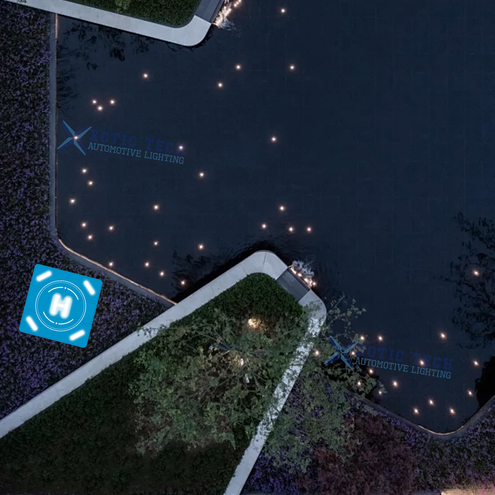 Nighttime Reflective Drone Landing Pad Double Sided Fast-Fold Helipad Waterproof