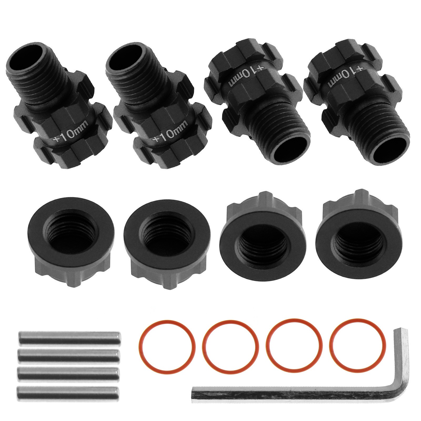 Black 14mm to 17mm Wheel Hex Hub Adapter For Senton 4X4 AR102667 (red) Rc Car