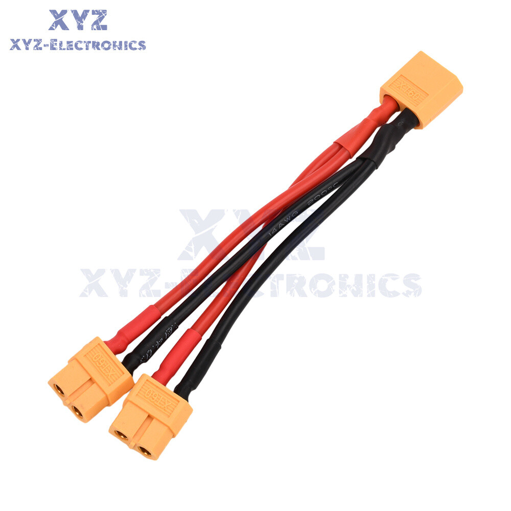 1pc XT60 Male/Female Cable Parallel Battery Connector 14AWG Silicone Wire for RC