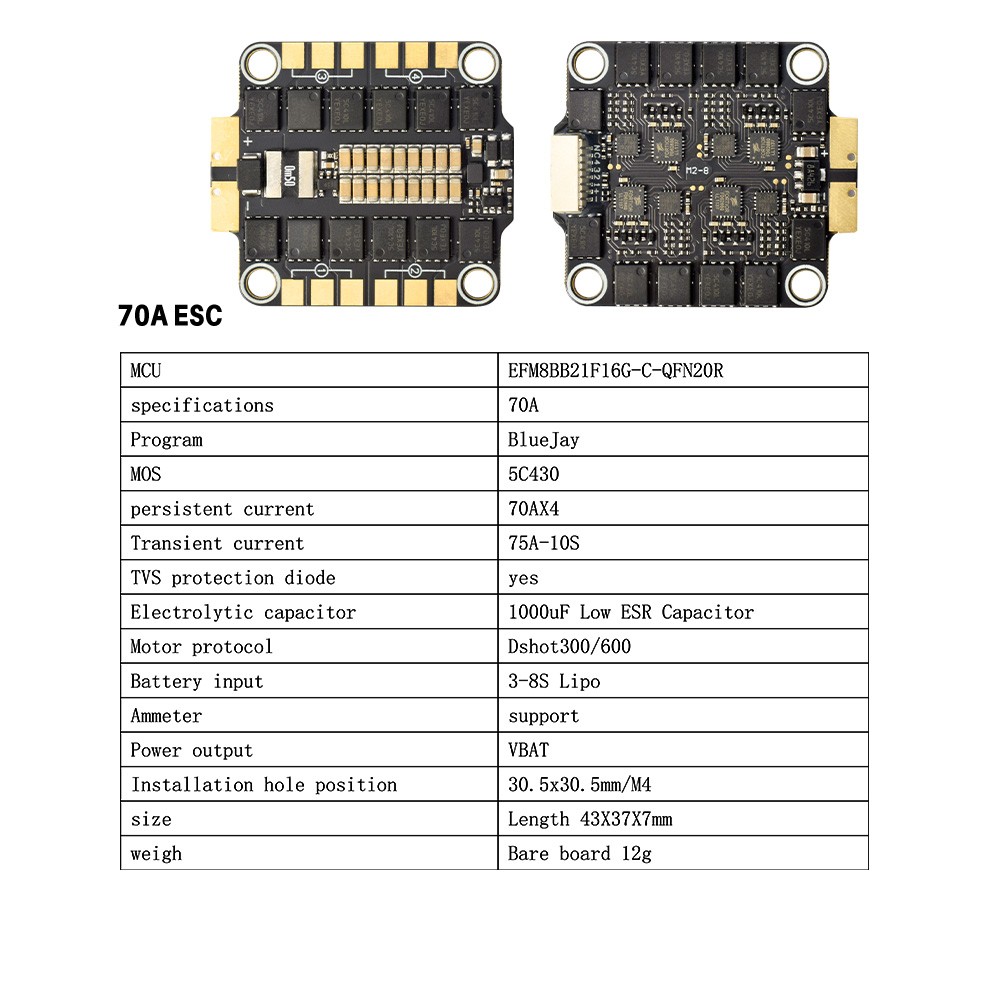 H743 Flight Stack 70A/80A ESC 30.5×30.5mm Dual ICM42688 Gyro for RC FPV Drone