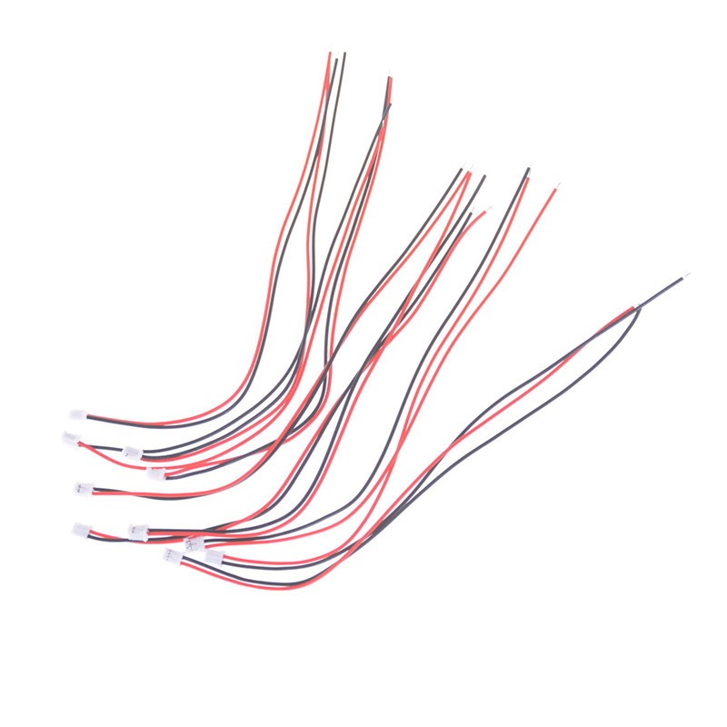 10Pcs Mini Micro PH 2.0mm JST 2-Pin Male Connector Plug Wires Cables 200mN-y-