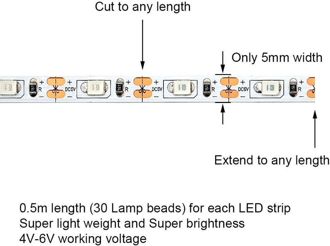 LED Light Strip for RC Fixed Wing Airplane Flying Wing Plane AR Wing Drone Model