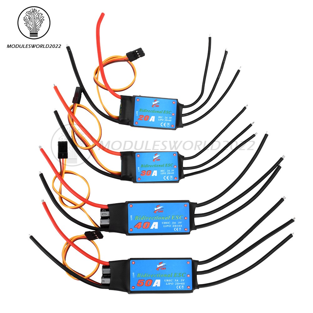 20A/30A/40A/50A Bidirectional Brushless ESC for Remote Control Ship Pneumatic
