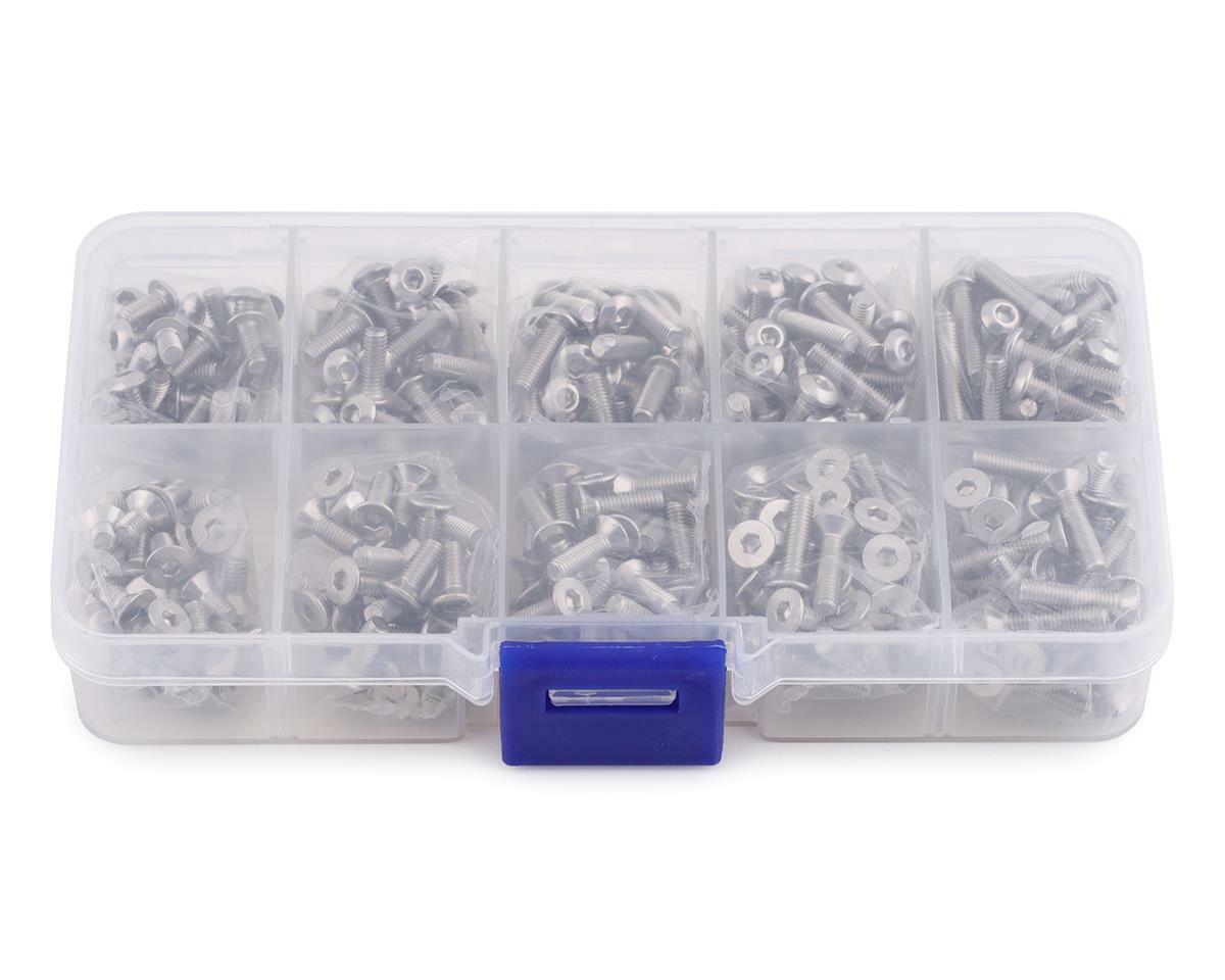 Yeah Racing 3mm Stainless Steel Screw Set w/Case (400) (Flat Head/Button Head)