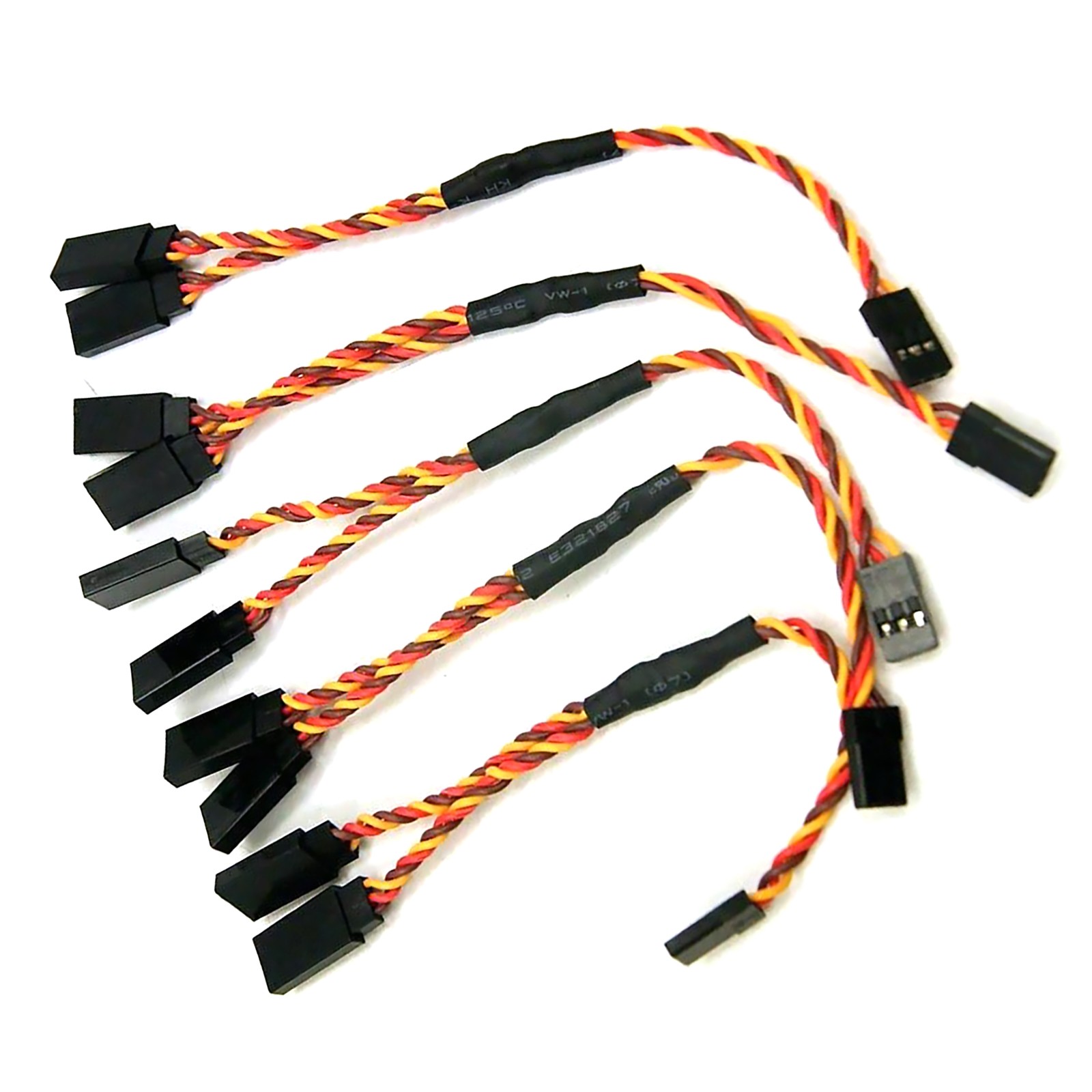 5Pcs 3-Pin RC Servo Y-Harness Extension Twisted Cable Wire For Futaba for JR