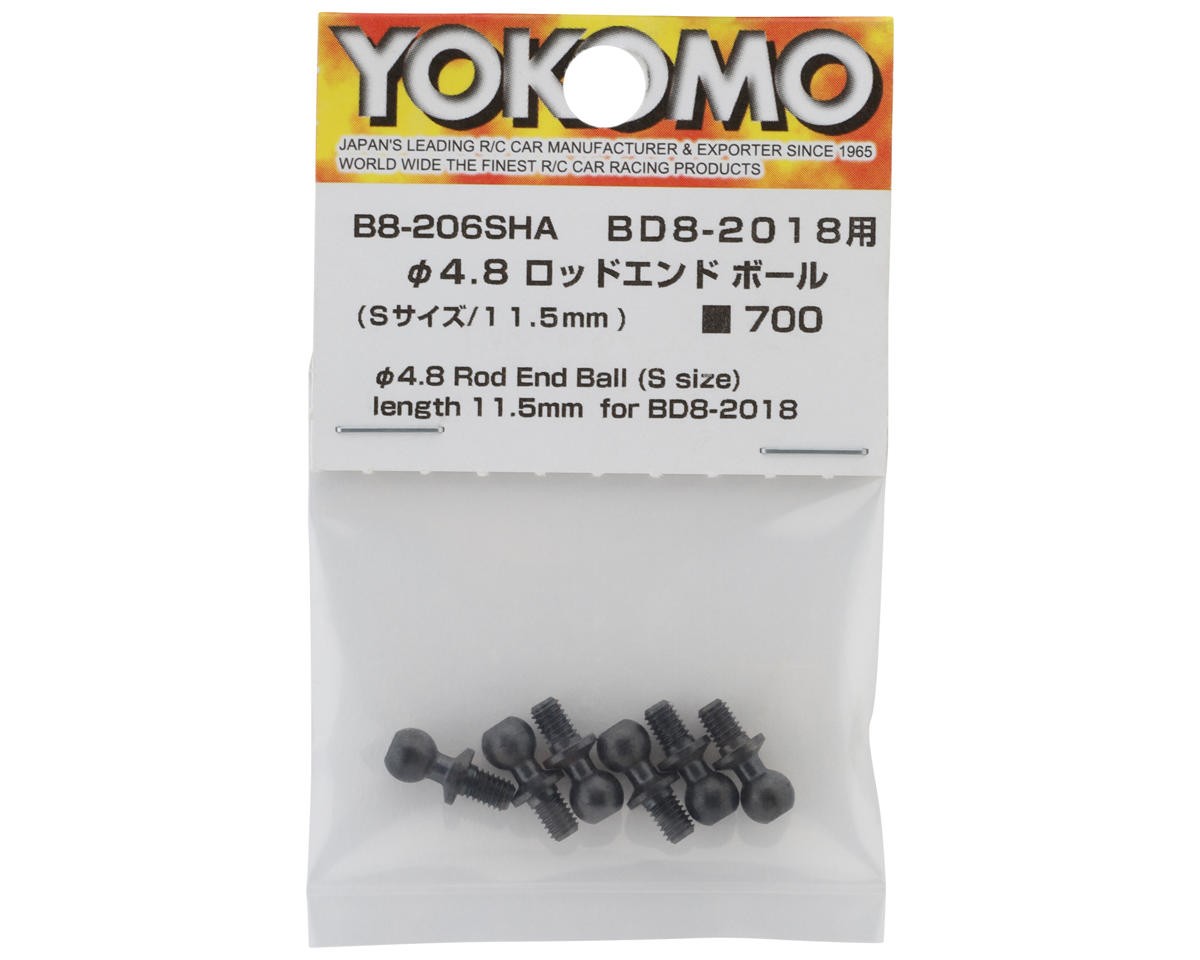 Yokomo MS1.0 4.8mm Ball Studs (6) (11.5mm) [YOKB8-206SHA]