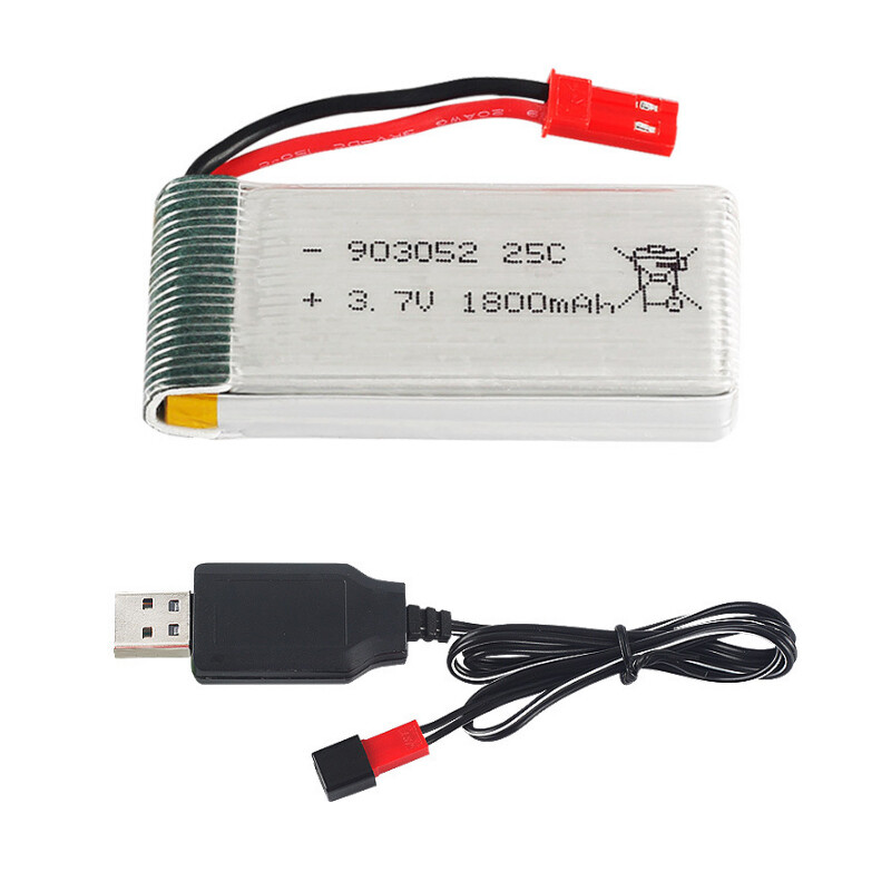 3.7V 1800mAh Lithium Polymer LiPo Rechargeable Battery w JST Plug for RC Drone
