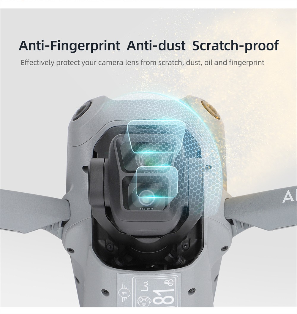 2Pcs Ultra-Slim Lens Tempered Glass Protective Film For DJI AIR 3 Lens Protector